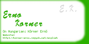 erno korner business card