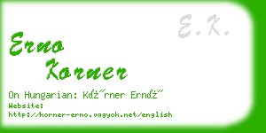 erno korner business card